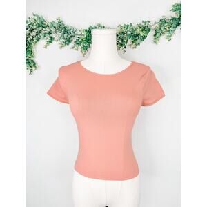 Free People Dusty Pink Crop Top XS/S Casual Short Sleeve Seamless Tee
